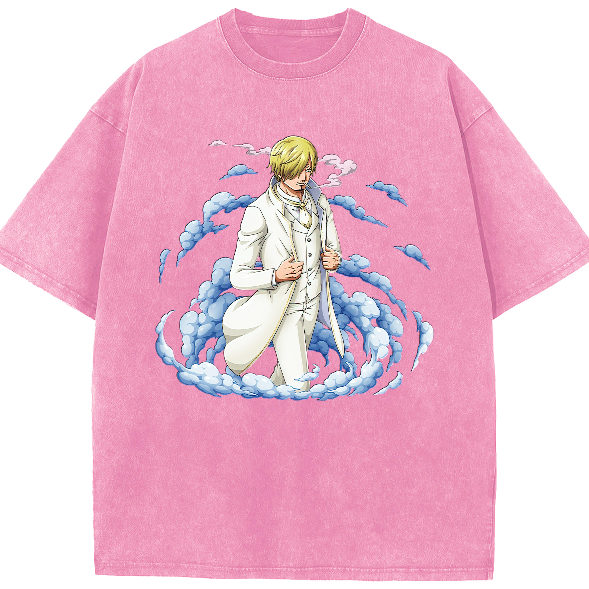 ワンピース サンジ ONE PIECE Sanji 綿100% ヴィンテージ風 半袖Tシャツ（フロントプリント）